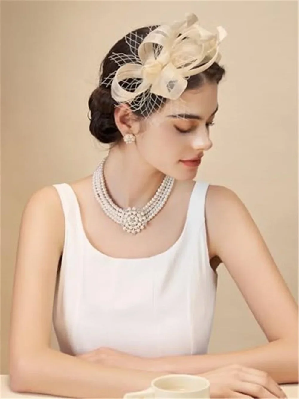 Fascinators Headband with Feather, Women's Tea Party Hat for Kentucky